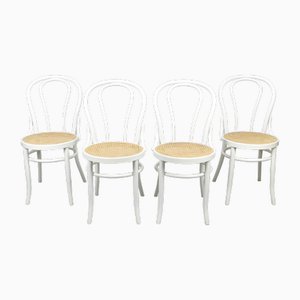 No. 18 White Chairs attributed to Michael Thonet, Set of 4