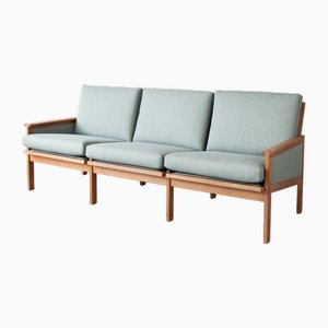 Danish Three-Seater Sofa with Oak Frame attributed to Illum Wikkelsø for Niels Eilersen, 1960s