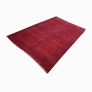 Handgewebter türkischer orientalischer roter Teppich, 1960er