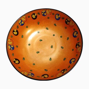Catchall de porcelana lacada en naranja de Royal Doulton, años 20