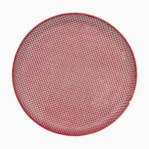 Mid-Century Modern Red Enameled Metal Plate attributed to Mathieu Matégot, 1950