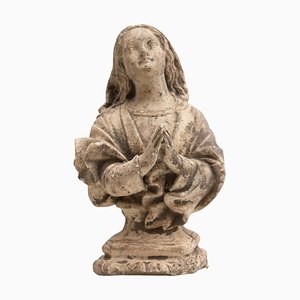 Traditional Plaster Praying Virgin Figure, 1950