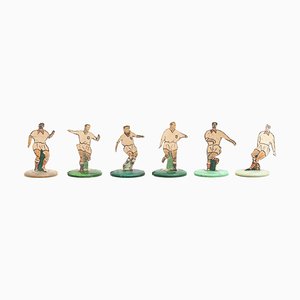 Traditional Button Soccer Game Figures, 1950, Set of 6