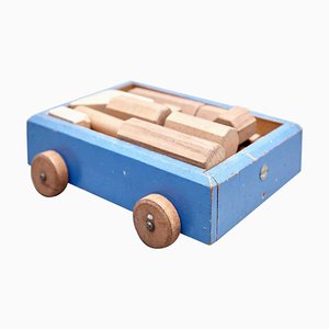 Coche de juguete Mid-Century moderno de madera de Ko Verzuu para Ado, Países Bajos, años 50