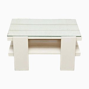 Tavolo Mid-Century moderno in legno bianco nello stile di Gerrit Rietveld, anni '50