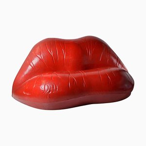Surrealist Salivasofa Prototype Red Lips Sofa Salvador Dali, 1972