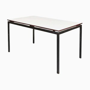 Mesa Cansado Mid-Century moderna en negro y gris atribuida a Charlotte Perriand, años 50