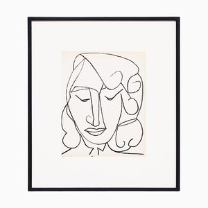 Françoise Gilot, Retrato de cabeza de mujer, 1951, Litografía, Enmarcado