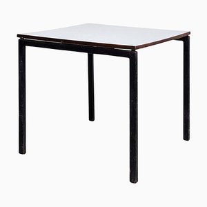 Mid-Century Modern Holz Tisch aus Resopal & Metall, Charlotte Perriand zugeschrieben, 1950er