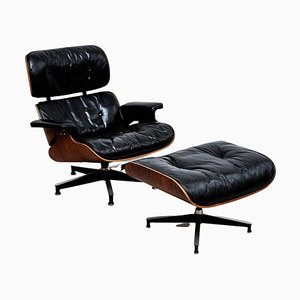 Sessel und Fußhocker von Eames für Herman Miller, 1950, 2er Set