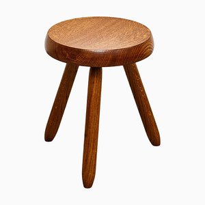 Mid-Century Modern Wooden Tripod Stool in the style of Charlotte Perriand by Le Corbusier, 1950s