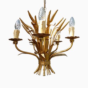 Lámpara de araña con gavilla de trigo Mid-Century