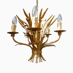 Mid-Century Sheaf of Wheat Chandelier