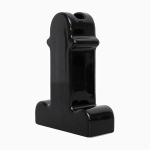 Vase noir 74/100 en édition limitée Shiva attribué à Ettore Sottsass, 2017