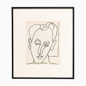 Françoise Gilot, Composición figurativa, 1951, Litografía original, Enmarcado