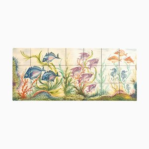 Großes handbemaltes Keramik-Kunstwerk von Diaz Costa, 1960