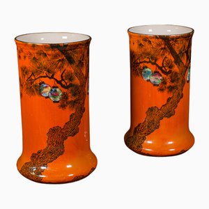 English Ceramic Flower Vases, 1920s, Set of 2