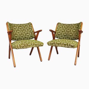 Green Velvet Armchairs from Dal Vera, 1960s, Set of 2