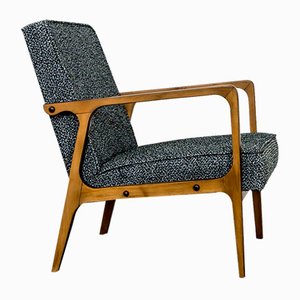 Large Mid-Century Armchair in Black, 1960s