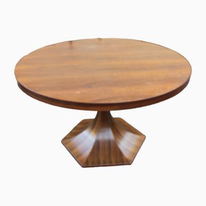 Round Center or Dining Table in Rosewood with Hexagonal Base by Giulio Moscatelli for Meroni, Italy, 1964
