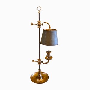 French 1 Light Bouillotte Table Lamp, 1800s