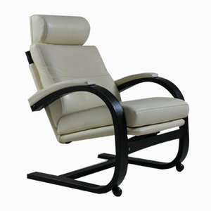 Butaca reclinable Nelo sueca de cuero de Åke Fribyter para Roche Bobois