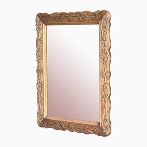 French Bleached Oak Wall Mirror, 1895