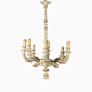 Vintage Chandelier in Lacquered and Gilded Wood
