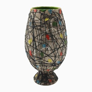 Hand Painted Terracotta Vase by F.lli Fanciullacci, 1960