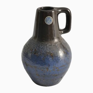 Vaso moderno in ceramica blu di Ingrid Atterberg per Upsala Ekeby, Scandinavia, anni '60