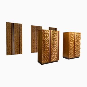 Italian Cabinets and Wall Panels by Stefano Damico, 1974, Set of 5