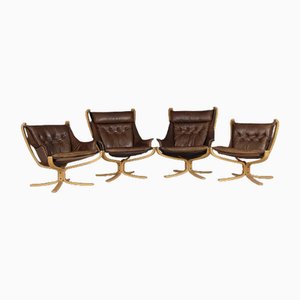 Vintage Falcon Chairs attributed to Sigurd Ressell for Vatne Møbler, 1960s, Set of 4