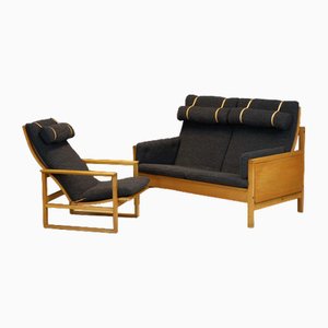 Sofá y sillón de Børge Mogensen para Fredericia, años 60. Juego de 2