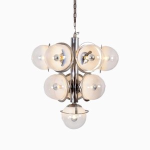Chandelier by Goffredo Reggiani with 10 Lights and Murano Glass Shades