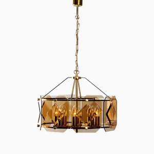 Smoked Glass Chandelier by Luigi Colani for Sische