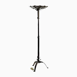 Art Deco Wrought Iron and Copper Patinated Floor Lamp, 1920s