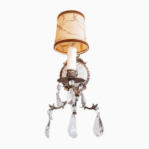Lampes Médaillon Vintage en Porcelaine avec Rubans Bronze