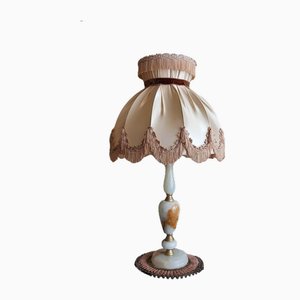 Lámpara de mesa italiana vintage de ónice