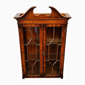 Vintage Georgian English Wooden Display Cabinet with Key