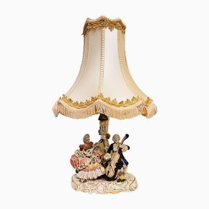 Lampe Vintage en Porcelaine de Dresde, Allemagne