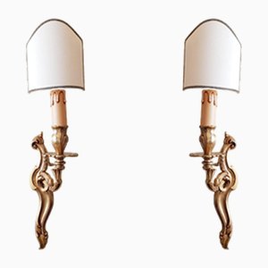 Lampade da parete vintage in bronzo Mod Depose, set di 2