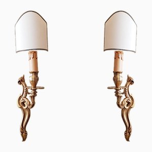 Lampade da parete vintage in bronzo Mod Depose, set di 2