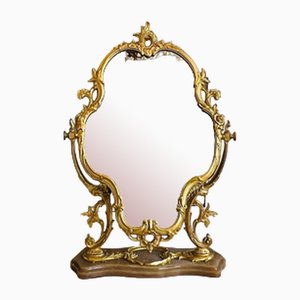 Specchio vintage spagnolo girevole su base in marmo
