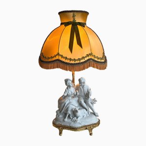 Vintage Lampe aus Biskuitporzellan