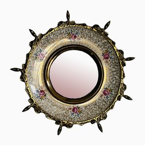 Espejo de pared Sunburst convexo vintage Hollywood Regency, Inglaterra