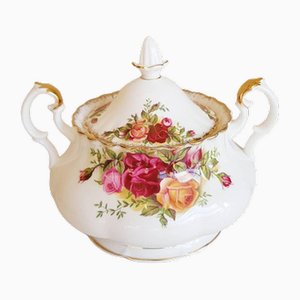 Country Roses Sugar Jar with Lid from Royal Albert