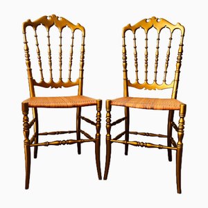 Set of Chiavari Dining Room Chairs by Fratelli Levaggi, Italy, 1950s