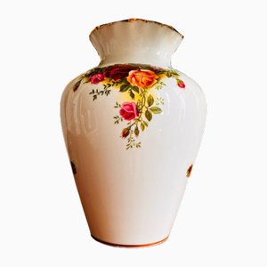 Jarrón Country Roses de porcelana de Royal Albert, England