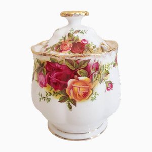 Country Roses Jam Pot with Lid from Royal Albert, England