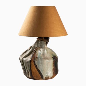Vintage Lampe aus glasierter Keramik